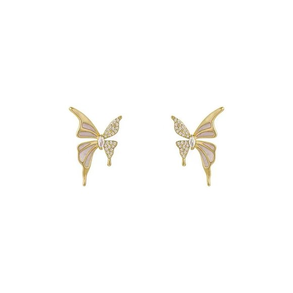 Minority zircon liquid butterfly earrings - Picture 4 of 5